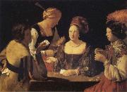 Georges de La Tour The Card-Sharp with the Ace of Spades oil painting reproduction